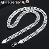 925 Silver 10MM Necklace Chain Men Women Jewelry