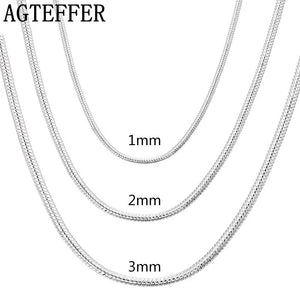 925 Silver Snake Chain Necklace 1MM/2MM/3MM