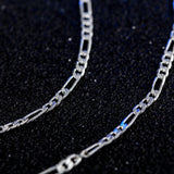 925 Silver 4mm Flat Chain Necklace For Women Man Wedding Jewelry