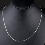 925 Silver 4mm Flat Chain Necklace For Women Man Wedding Jewelry