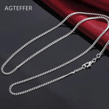 925 Silver 2MM Full Sideways Chain Necklace for Women Men