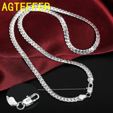 925 Silver 6mm Sideways Necklace 18/20/24 Inch Chain Wedding Jewelry