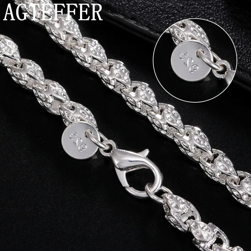 925 Silver Dragon Head Chain Necklace 20/24 Inch