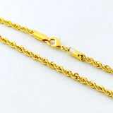Hip Hop 24K Rope Twist Necklace Wedding Jewelry