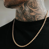 Hip Hop 24K Rope Twist Necklace Wedding Jewelry