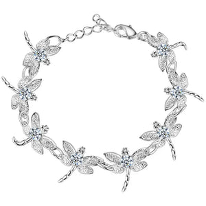 Dragonfly Charm Bracelet Silver Plated S925 Lady Jewelry