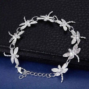 Dragonfly Charm Bracelet Silver Plated S925 Lady Jewelry