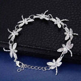 Dragonfly Charm Bracelet Silver Plated S925 Lady Jewelry