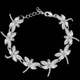Dragonfly Charm Bracelet Silver Plated S925 Lady Jewelry