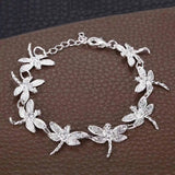 Dragonfly Charm Bracelet Silver Plated S925 Lady Jewelry