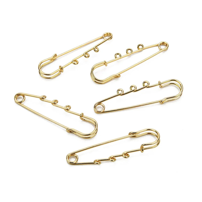 10pcs Safety Pin Charm Pendant 3 Loops DIY Wedding Brooches Jewelry Making
