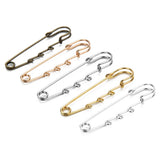 10pcs Safety Pin Charm Pendant 3 Loops DIY Wedding Brooches Jewelry Making