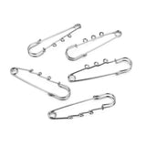 10pcs Safety Pin Charm Pendant 3 Loops DIY Wedding Brooches Jewelry Making