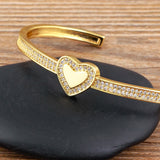 Classic Heart Shape Adjustable Bracelet Copper CZ Decorative Jewelry
