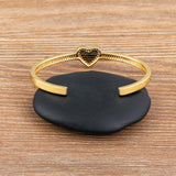 Classic Heart Shape Adjustable Bracelet Copper CZ Decorative Jewelry