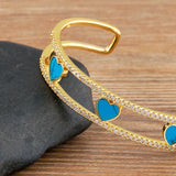 Heart Shape Copper Cubic Zircon Women Double-layer Bracelet