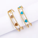 Heart Shape Copper Cubic Zircon Women Double-layer Bracelet