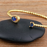 Water Drop Zircon Cuff Bracelet for Women