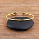 Water Drop Zircon Cuff Bracelet for Women