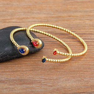 Water Drop Zircon Cuff Bracelet for Women