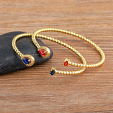 Water Drop Zircon Cuff Bracelet for Women