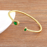 Water Drop Zircon Cuff Bracelet for Women