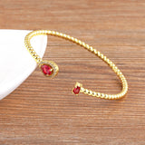 Water Drop Zircon Cuff Bracelet for Women