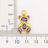 Bear 6 Colors Crystal Pendant Women Necklace Jewelry Gift