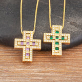 Cross Rhinestone Pendant Choker Necklace for Women