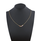 Copper Chain CZ Pendant Necklace Rainbow Crystal Jewelry Gift