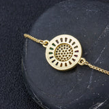 Rainbow Zircon Adjustable Chain Bracelet Bangle CZ Rose Silver