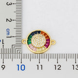 Rainbow Zircon Adjustable Chain Bracelet Bangle CZ Rose Silver