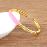 Chain Carving Opening Adjustable Bracelet Copper Jewelry