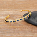 Classic Copper CZ Open Adjustable Bracelet Jewelry for Women