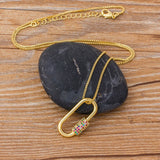 Lock Hook Spiral Clasps Necklace 3 Colors Carabiner Necklaces