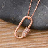 Lock Hook Spiral Clasps Necklace 3 Colors Carabiner Necklaces