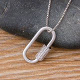 Lock Hook Spiral Clasps Necklace 3 Colors Carabiner Necklaces
