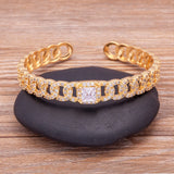 Geometric Rhinestone Open Bracelet Women Jewelry