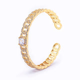Geometric Rhinestone Open Bracelet Women Jewelry