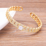 Geometric Rhinestone Open Bracelet Women Jewelry