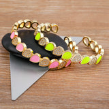 Enamel Candy Water Drop Crystal Zircon Adjustable Bracelet