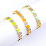 Enamel Candy Water Drop Crystal Zircon Adjustable Bracelet