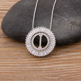 Micro Pave CZ Initial Letter Pendant Name Necklace Charm