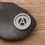 Micro Pave CZ Initial Letter Pendant Name Necklace Charm
