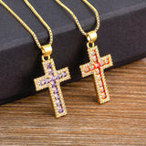 Crystal Pendant Necklace Copper Choker 6 Colors Religion Jewelry Gift