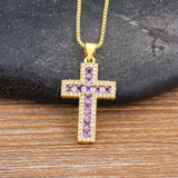 Crystal Pendant Necklace Copper Choker 6 Colors Religion Jewelry Gift