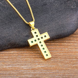 Crystal Pendant Necklace Copper Choker 6 Colors Religion Jewelry Gift