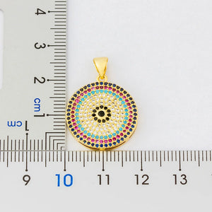 Round Chain Copper CZ Zircon Pendant Necklace Female Charm