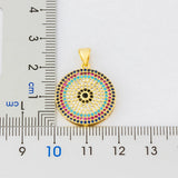 Round Chain Copper CZ Zircon Pendant Necklace Female Charm