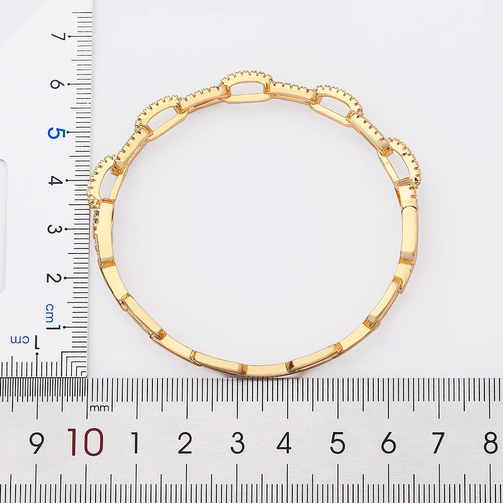Vintage Copper Zircon Crystal Bracelets for Women